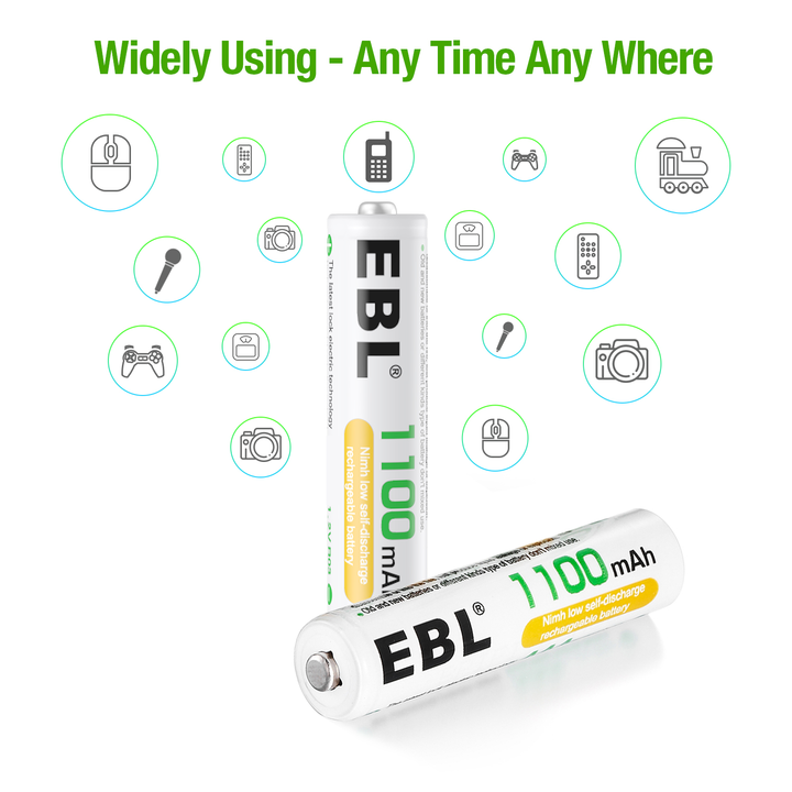 EBL AAA Rechargeable Ni-MH Batteries 1100mAh