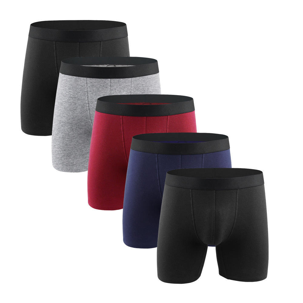 5 Pack Men's Boxer Briefs Cotton Underwear Shorts Set